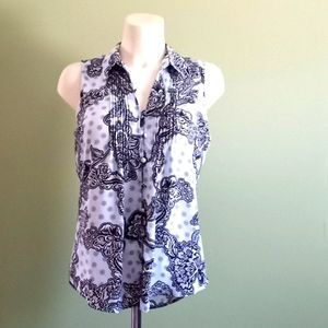 Sleeveless Collared Dress Top Size Small Like New